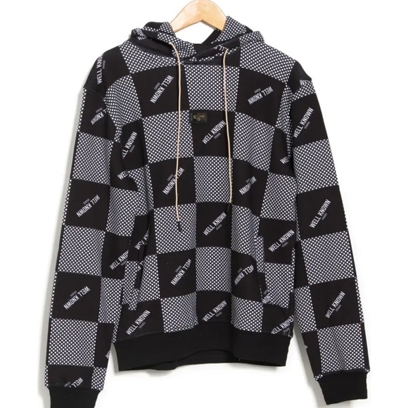 New! Well Known Studios Men's Size Medium The Crosby Checkered Pullover Hoodie - Picture 3 of 4